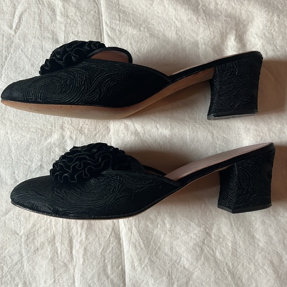 Vtg Daniel Green Ladies Home Slippers 1950s black B65, 8N , fit like 7 - Picture 2 of 15